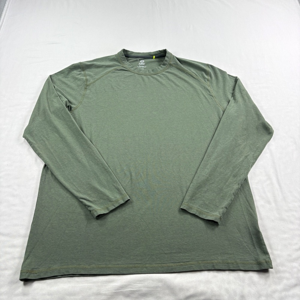 Tasc Carrollton Shirt Mens XL Green Performance Bamboo Stretch Long Sleeve